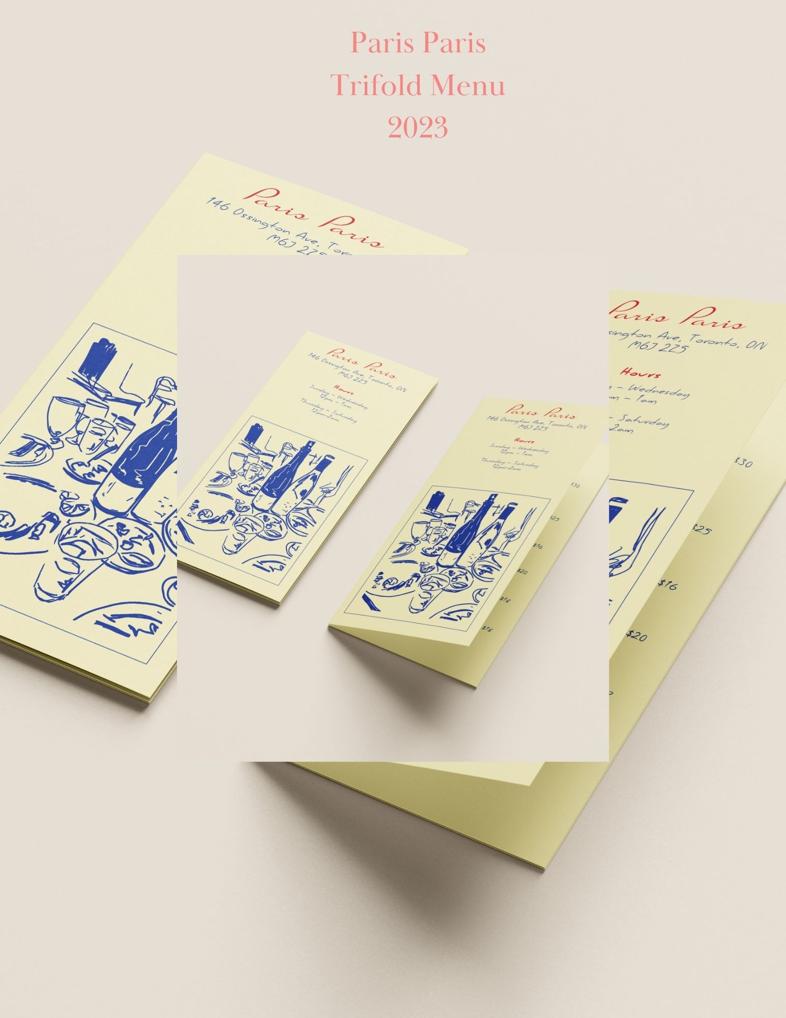 Paris Paris Trifold Menu